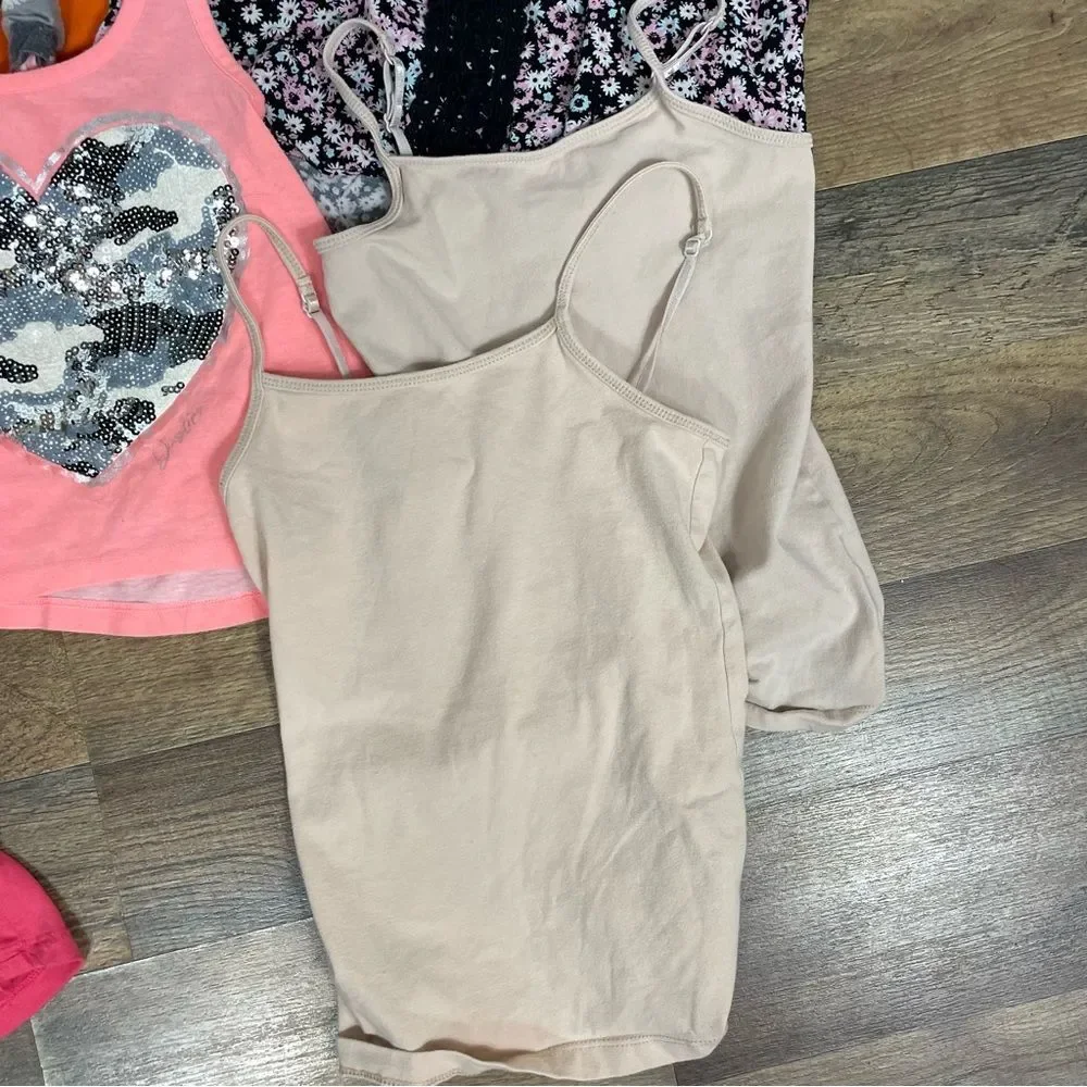 Bundle of 7 Girl's Tops: Sleeveless, tank, tee. Size 6-6X